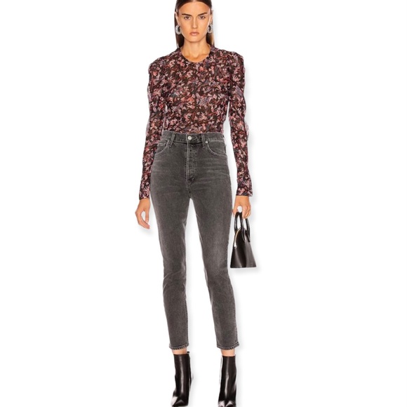 IRO Tops - IRO Sheer Floral Print Long Sleeve Lou Top